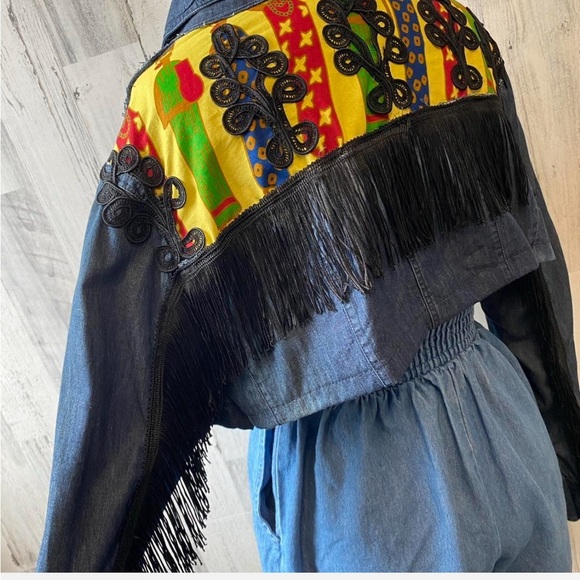 Up cycled denim blouse size large - Picture 5 of 5